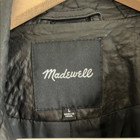 Madewell Black Leather Jacket with Silver Zippers - Picture 7 of 16